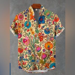 Colorful Floral Men's Casual Shirt